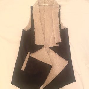 Black Soft Sherpa Lined Vest with Pockets